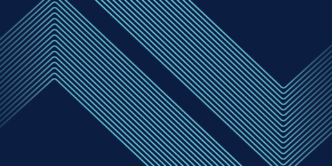 Abstract blue glowing geometric lines on dark background. Modern shiny blue rounded square lines pattern. Futuristic technology concept. Suit for poster, cover, banner, presentation, website, flyer