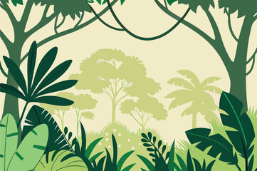 Jungle Foliage Vector Nature Background