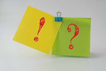 Curiosity and Surprise – The large question mark represents an inquiry, and the exclamation mark...