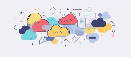 Colorful cloud computing illustration