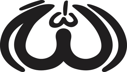 Abstract Stylized Letter W Design Element Vector Illustration