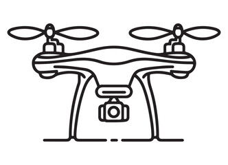 Modern Drone Illustration with Camera for Aerial Photography and Videography