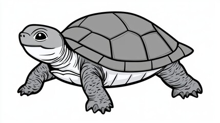 Fototapeta premium A detailed illustration of a turtle, showcasing its unique shell and features, This graphic can be used for educational materials, nature-themed projects