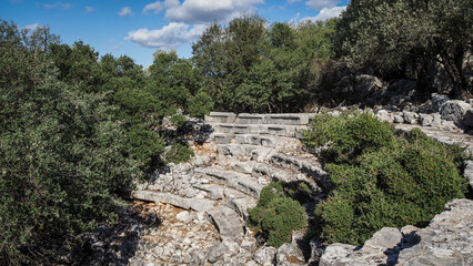 The ruins of ancient Lycian town in Turkey