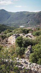 The ruins of ancient Lycian town in Turkey
