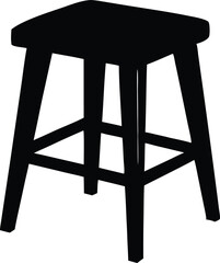  wooden stool silhouette vector