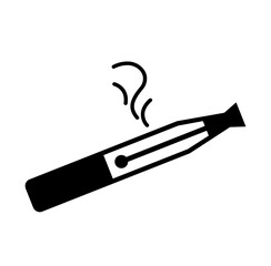 E-Cigarette Black Icon, Vector Illustration, Isolate On White Background Label.EPS10