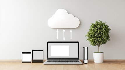 Multiple devices synced showing cloud storage usage and synchronization status