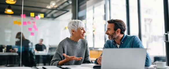 The engaging conversation between professionals in a modern office setting.