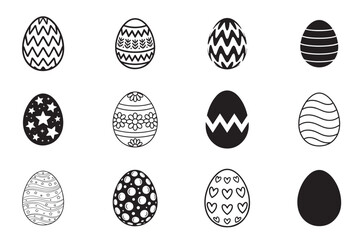 Decorative Easter Egg Icon Set