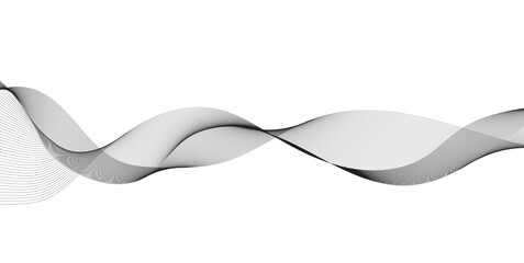 Abstract wavy grey stream element for design on transparent background isolated. frequency sound wave lines, technology, data science, business wave line background. Vector illustration.	