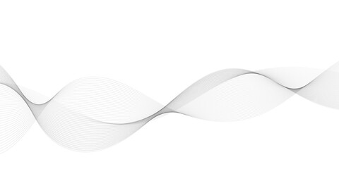Abstract wavy grey stream element for design on transparent background isolated. frequency sound wave lines, technology, data science, business wave line background. Vector illustration.	