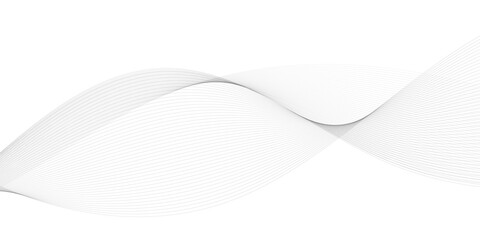 Abstract grey smooth element swoosh speed wave modern stream background. Abstract wave line for banner, template, wallpaper background with wave design. Vector illustration	
