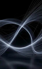 Pulsing Glowing Fibers Creating Abstract Web of Light and Shadow