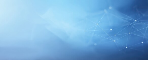 The abstract blue background with connected lines and digital particles for technology designs.