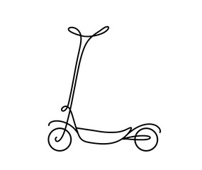 A creative rendition of a scooter depicted in a simple line drawing. The design highlights the scooter's essential features with a modern and artistic flair.
