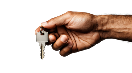 Key in Hand on Transparent Background