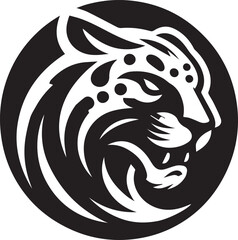 Black and White Jaguar Vector Illustration – Minimalist Wild Cat Silhouette Art	