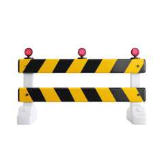 A celebratory barricade composed of vivid yellow and black stripes, ideal for marking off festive areas or delineating party spaces, transparent background