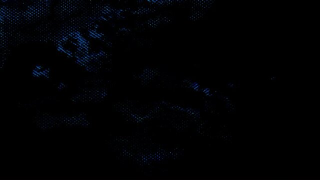 blue tech textured wave background adjustment layer filter, animated light layer under water waves pixels video on black dark low contrast dots background 
