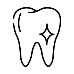 Made in UK Hygiene is key to a sparkling smile with this tooth vector icon outline style.