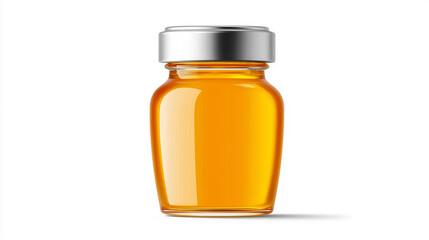 Luxury Honey Jar Mockup with Golden Cap on White Background