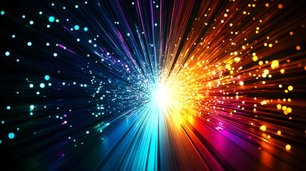 Fototapeta premium Vibrant Light Explosion Colorful Rays Sparkling Burst