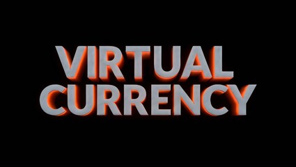 Obraz premium Word Virtual Currency is written on dark background.