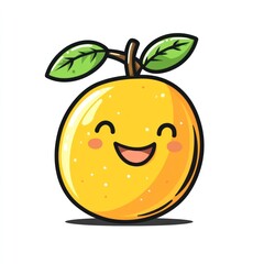 Obraz premium A cheerful cartoon orange with a happy expression