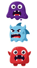 Funny cartoon monster characters are a delightful vector illustration for kids and children to love, perfect for Halloween or any fun holiday art