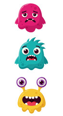 Funny cartoon monster characters are a delightful vector illustration for kids and children to love, perfect for Halloween or any fun holiday art