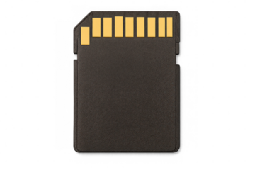 Black sd card isolated on transparent background, storing digital information with reliability and portability