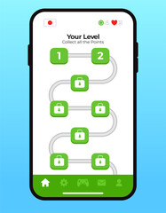 Learning language user interface education mobile phone apps UI application smartphone gamification green color