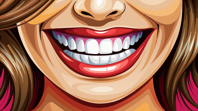 loseup with perfect female teeth Very beautiful