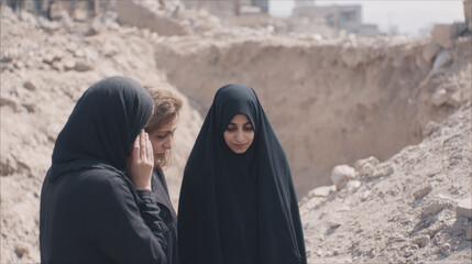poignant scene grief and hope of people in qom neighborhood after missile strike