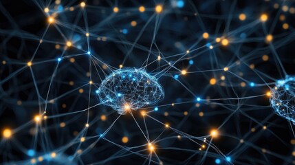 Fototapeta premium Neural Connections and Data Flow in Abstract Brain Concept