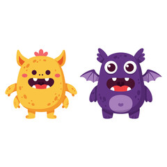 Funny monster cartoon character vector illustration