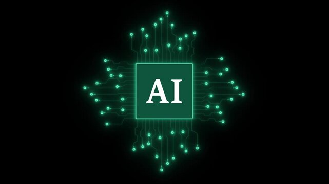 Advanced Futuristic 4K AI chip set and electric circuit with data transfer moving on dark background for technology cyber and futuristic concept Technology
