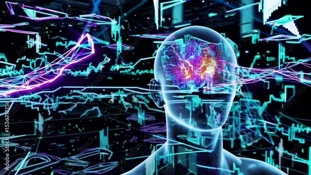 Poster complex algorithms and neural networks are driving the ai's cognitive functions, creating a dynamic 