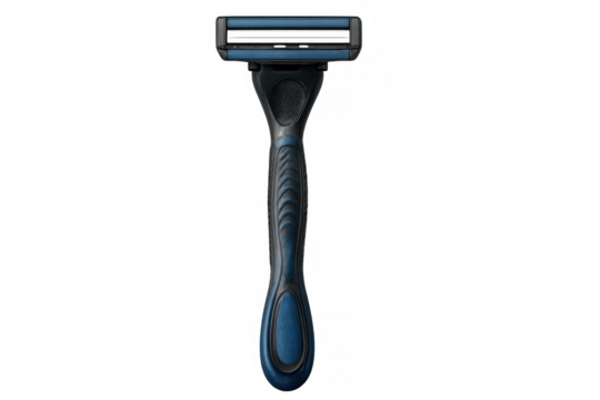 Sleek, modern razor blade is presented against a transparent background, emphasizing men's hygiene and grooming