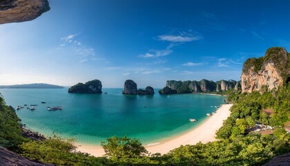 Fototapeta premium panoramic view of tonsai beach krabi province thailand