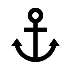 anchor with rope icon on white background  .svg