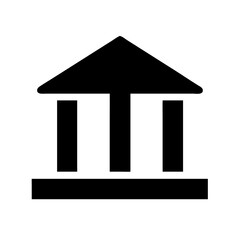 bank building icon on white background  .svg