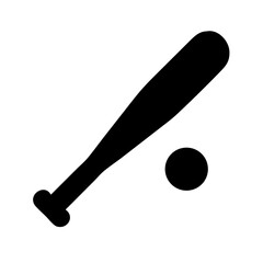 baseball bat and ball icon on white background  .svg