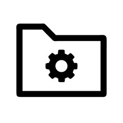 Obraz premium file-folder-with-gear-icon-on-white-background--.svg