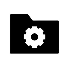 file folder with gear icon on white background  .svg