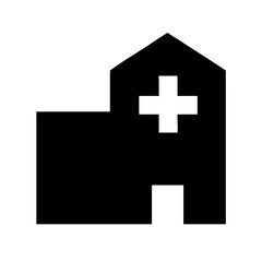 hospital building icon on white background  .svg