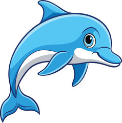Silhouette of Joyful Dolphin Vector Illustration