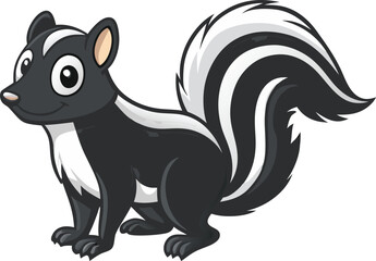 Obraz premium Silhouette of Cute Skunk Vector Illustration