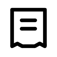 receipt icon on white background  .svg